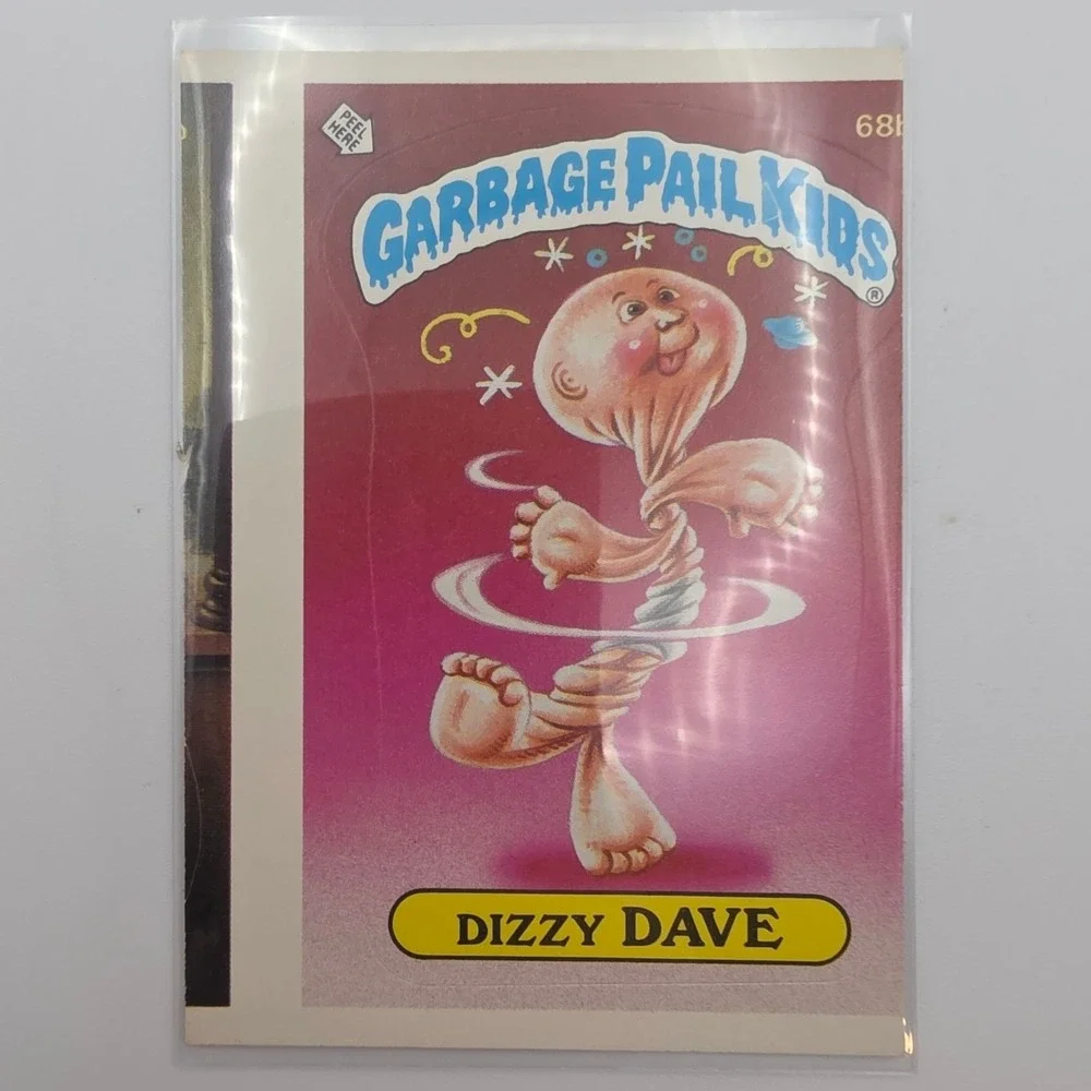 Error Card Miscut Topps Garbage Pail Kids Trading Card OS2 Pink 68b Dizzy Dave